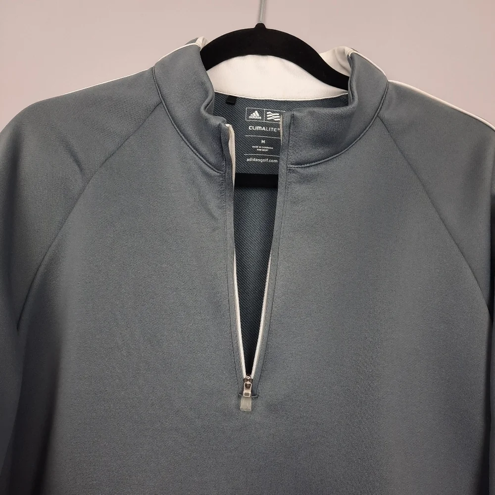 Adidas ClimaLite Men's Gray 1/4 Zip Pullover Sweatshirt size Medium